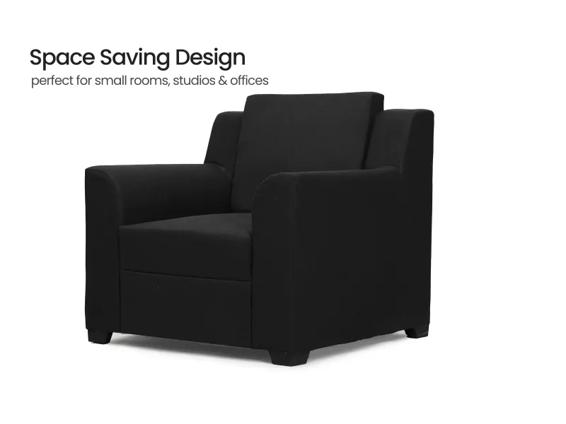 Erica Upholstered Single Seater Sofa in Charcoal Color